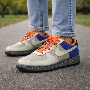 Nike Air Force 1 Low Speckled Sole Orange‎ Blue Cream Casual Sneakers Men US 11